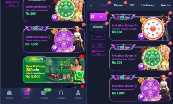 s98 game bonuses and promotions